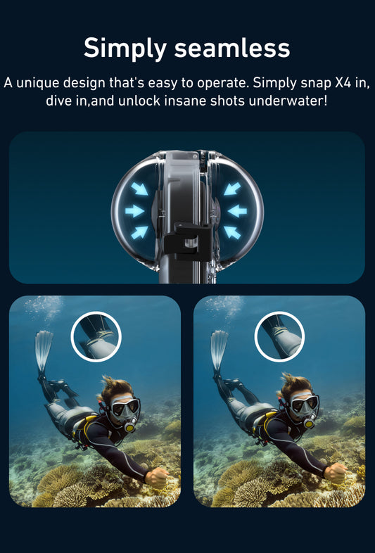 Telesin Duik Case voor Insta360 X4 Transparant -