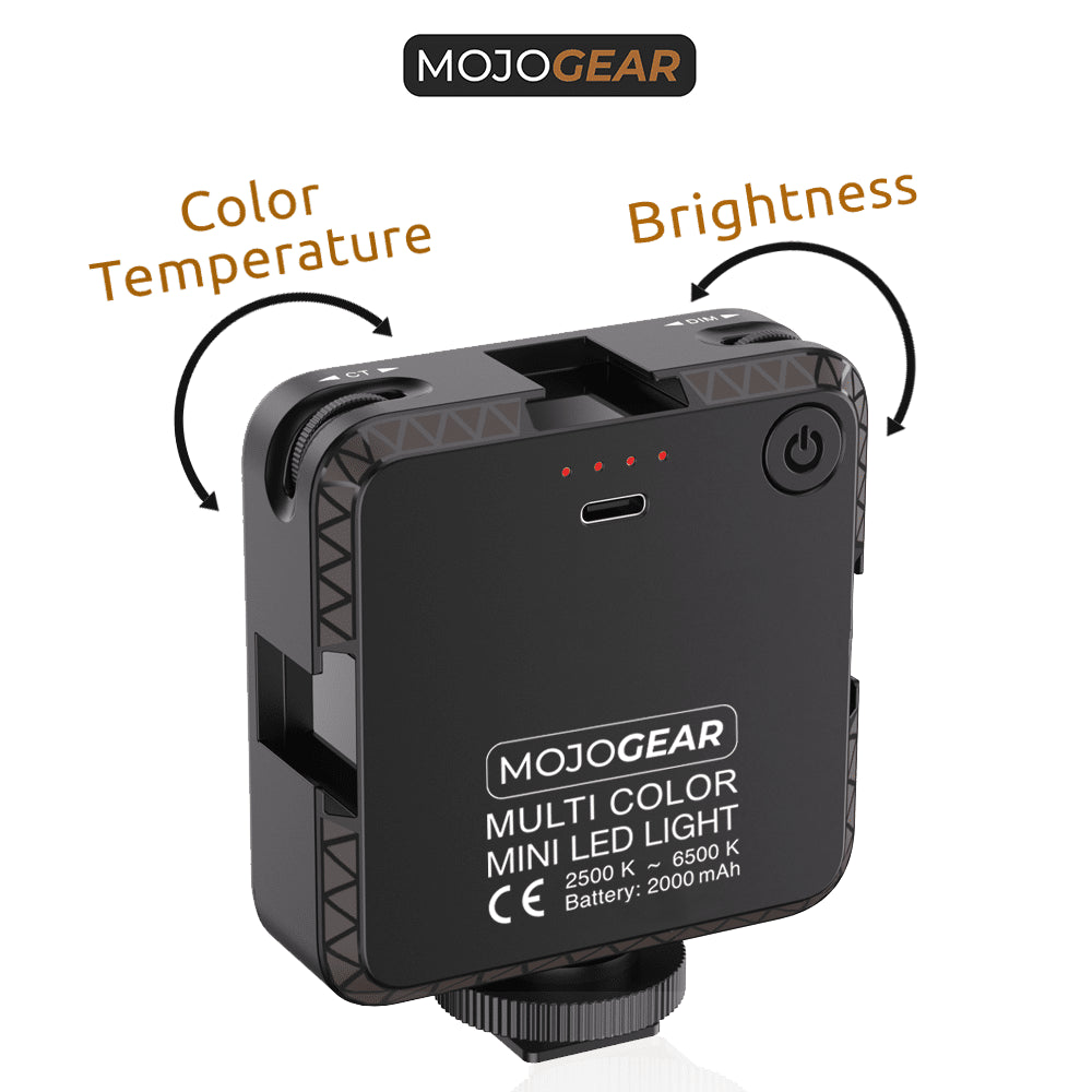 MOJOGEAR W64 Multi Color Mini LED Foto- en videolamp voor smartphone en camera - Cameralampen