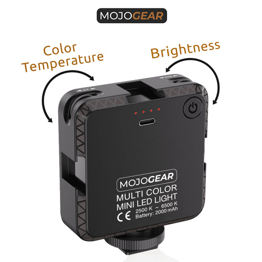 MOJOGEAR W64 Multi Color Mini LED Foto- en videolamp voor smartphone en camera - Cameralampen