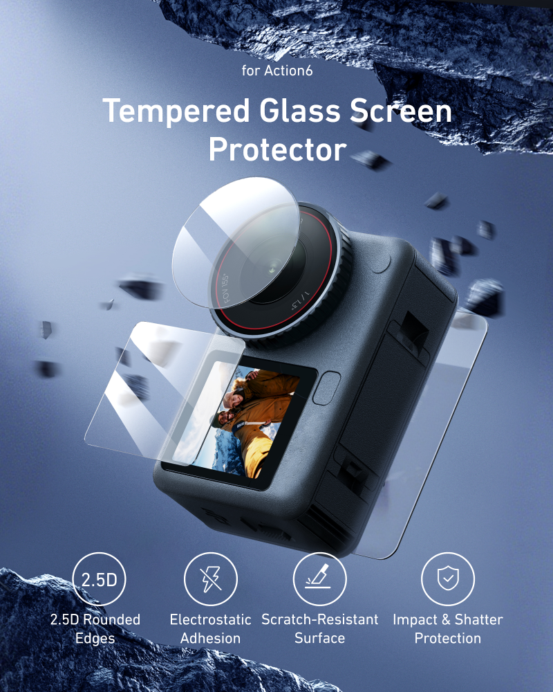 Kit de protection d'écran Telesin pour DJI Osmo Action 6