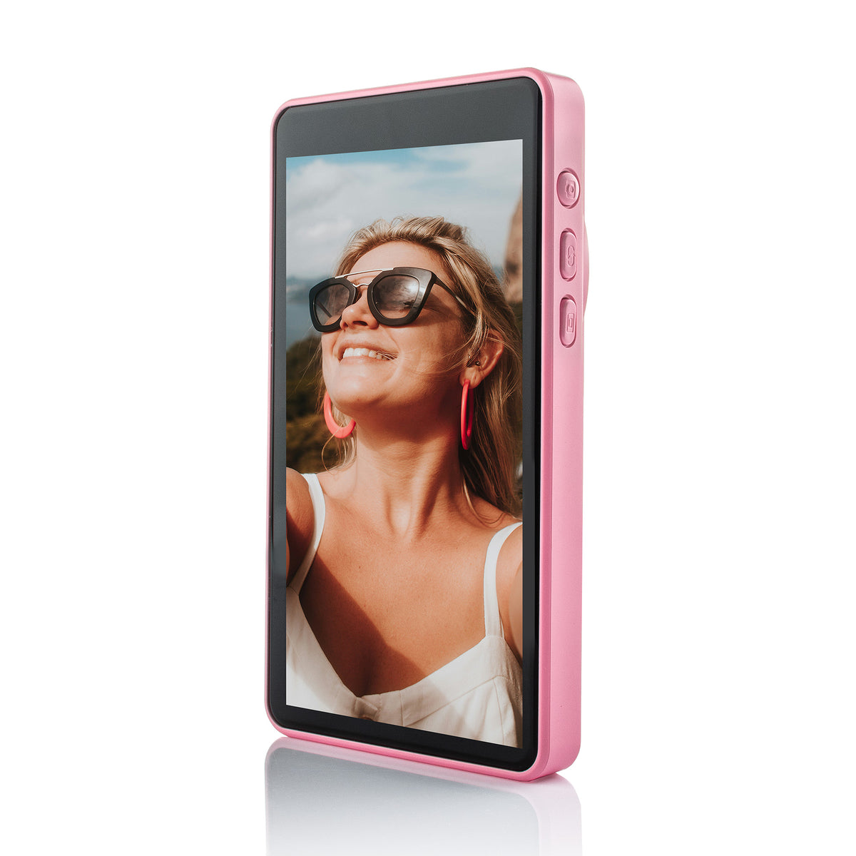 MOJOGEAR VS3 Moniteur de selfie/vlog sans fil et filaire - Rose