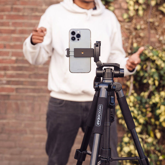 MOJOGEAR 140cm Camera en Telefoon Statief met Premium Telefoonhouder - Grote statieven