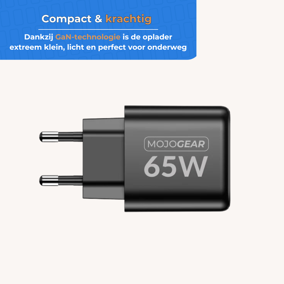 Chargeur MOJOGEAR CHARGE+ 65W à 3 ports USB/USB-C