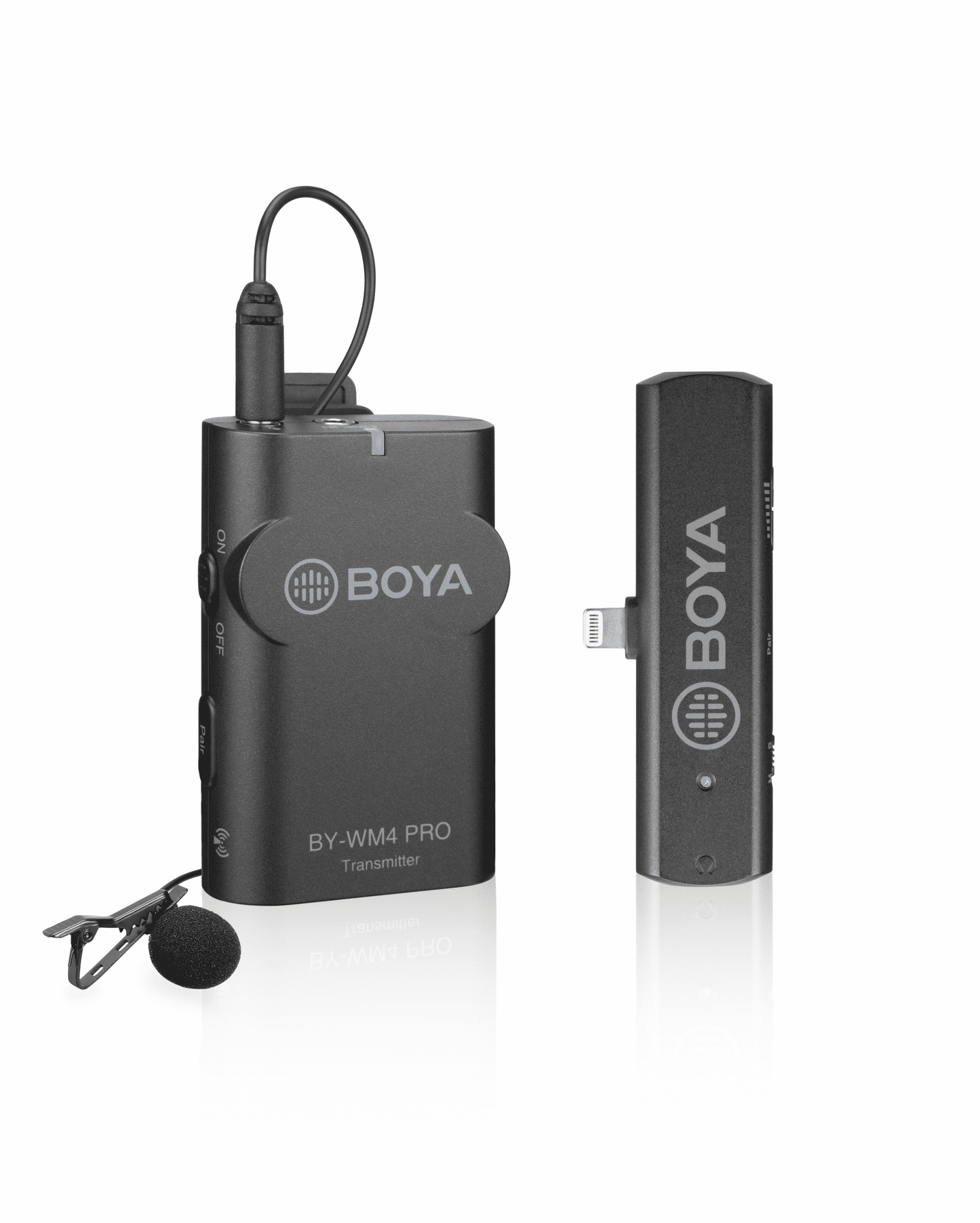 BOYA BY-WM4 Pro-K3 draadloze microfoon-set met zender en Apple Lightning-ontvanger voor iPhone - Draadloze microfoons