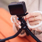 Flexibel statief met extra stevige poten KIT: incl. telefoonhouder, bluetooth remote, GoPro-adapter & opbergzakje - Flexibele statieven