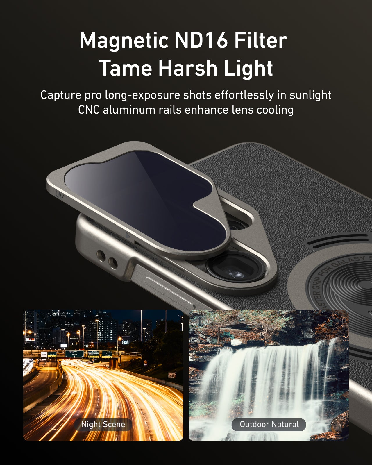 Telesin Master Grip pour Samsung S26 Ultra - Pack Créateur avec lampe et filtre - Noir