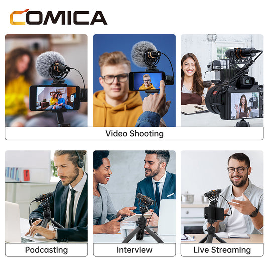 Comica VM10 Pro compacte microfoon voor telefoon en camera - met 3.5mm en USB-C - Richtmicrofoons