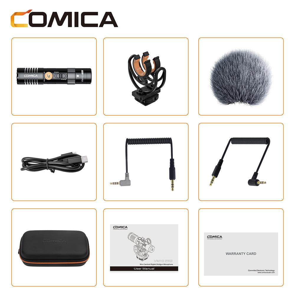 Comica VM10 Pro compacte microfoon voor telefoon en camera - met 3.5mm en USB-C - Richtmicrofoons