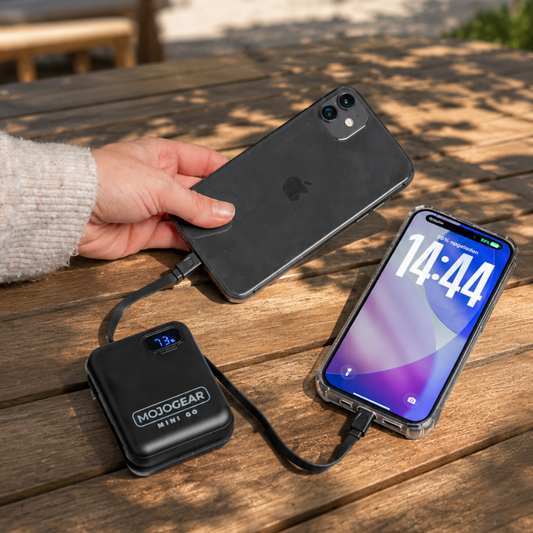 MOJOGEAR MINI GO 10.000 mAh powerbank met ingebouwde kabels - Zwart - Powerbanks