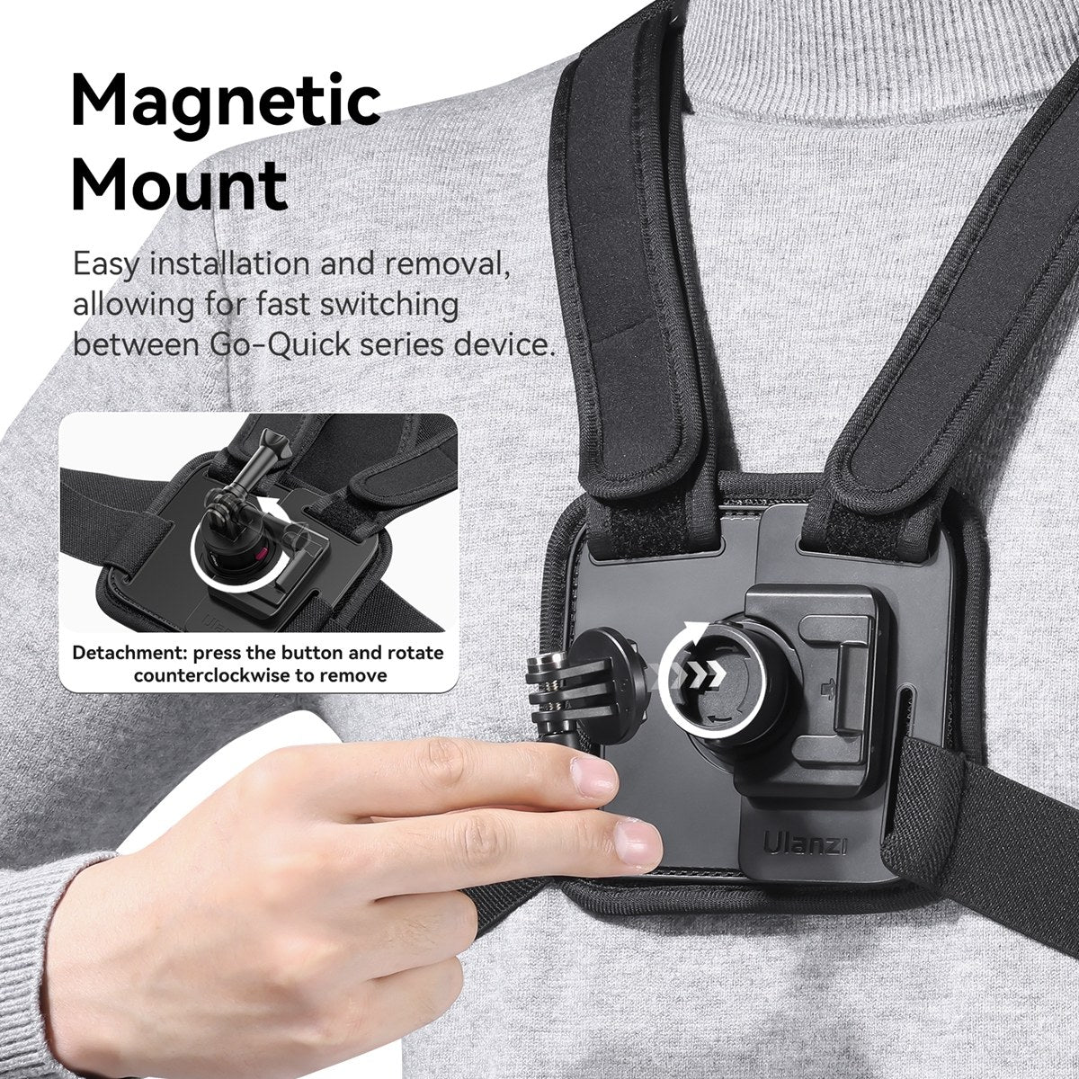 Ulanzi Go-Quick II Chest Mount - Noir