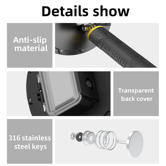 Telesin Waterdichte Dome behuizing voor GoPro Hero 9,10,11 en 12 - GoPro Onderwater-accessoires