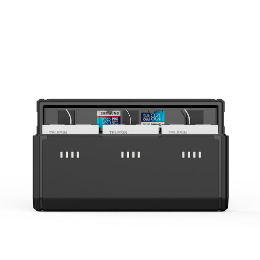 Telesin Pocket Triple Oplaadcase met 2 batterijen - voor GoPro 13 - GoPro Accu's en opladers