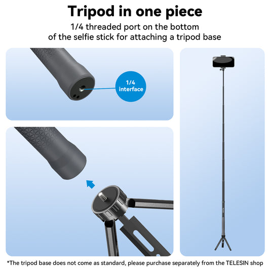 Telesin 3 meter Premium Selfie Stick voor GoPro - Carbon - GoPro Selfie sticks