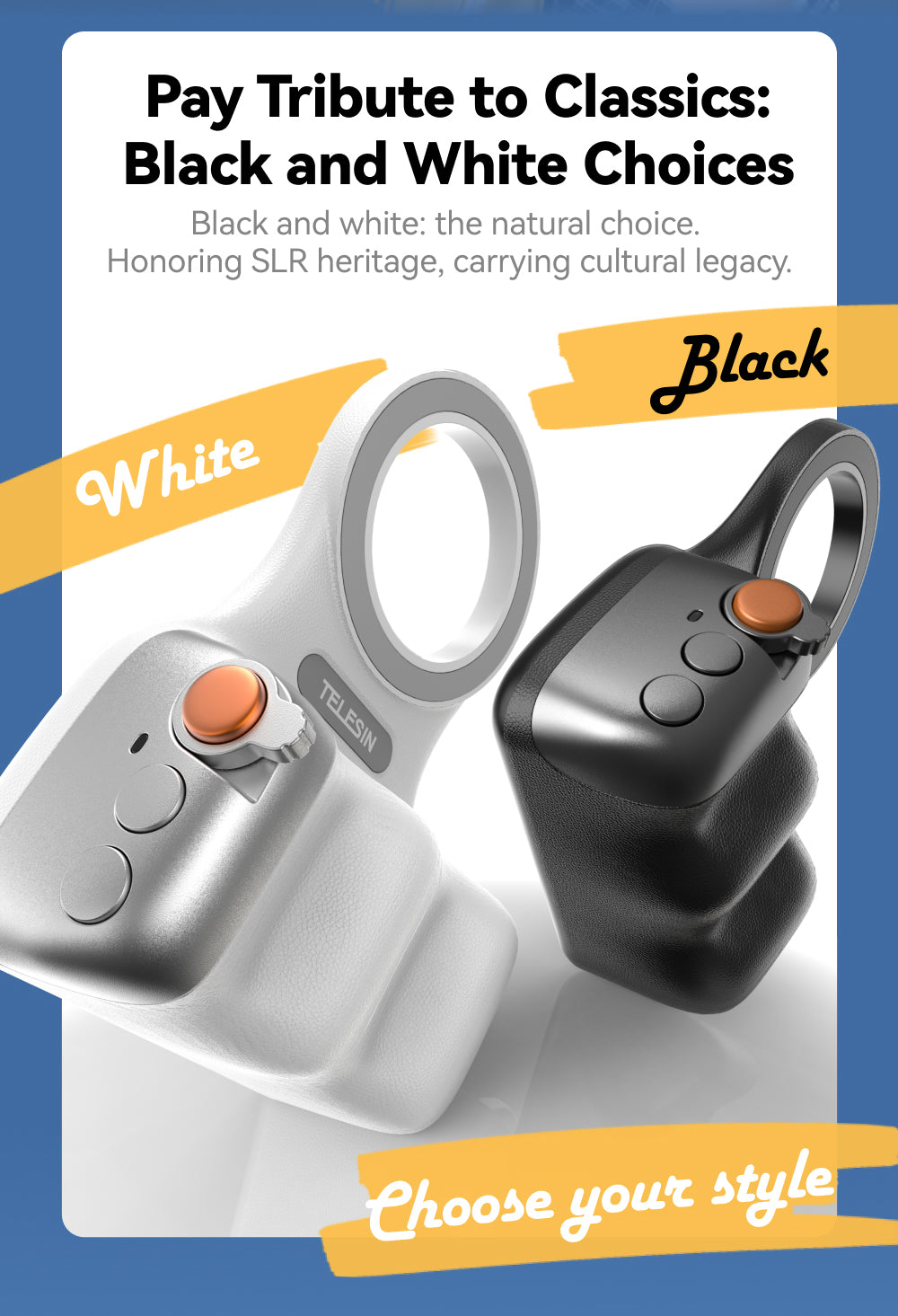 Telesin Fun Shot Magnetic Grip 2 magnetisch - Zwart - Handgrips