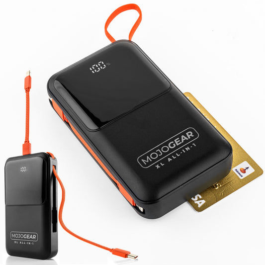 Batterie externe tout-en-un MOJOGEAR XL 20 000 mAh avec câbles Lightning et USB-C intégrés