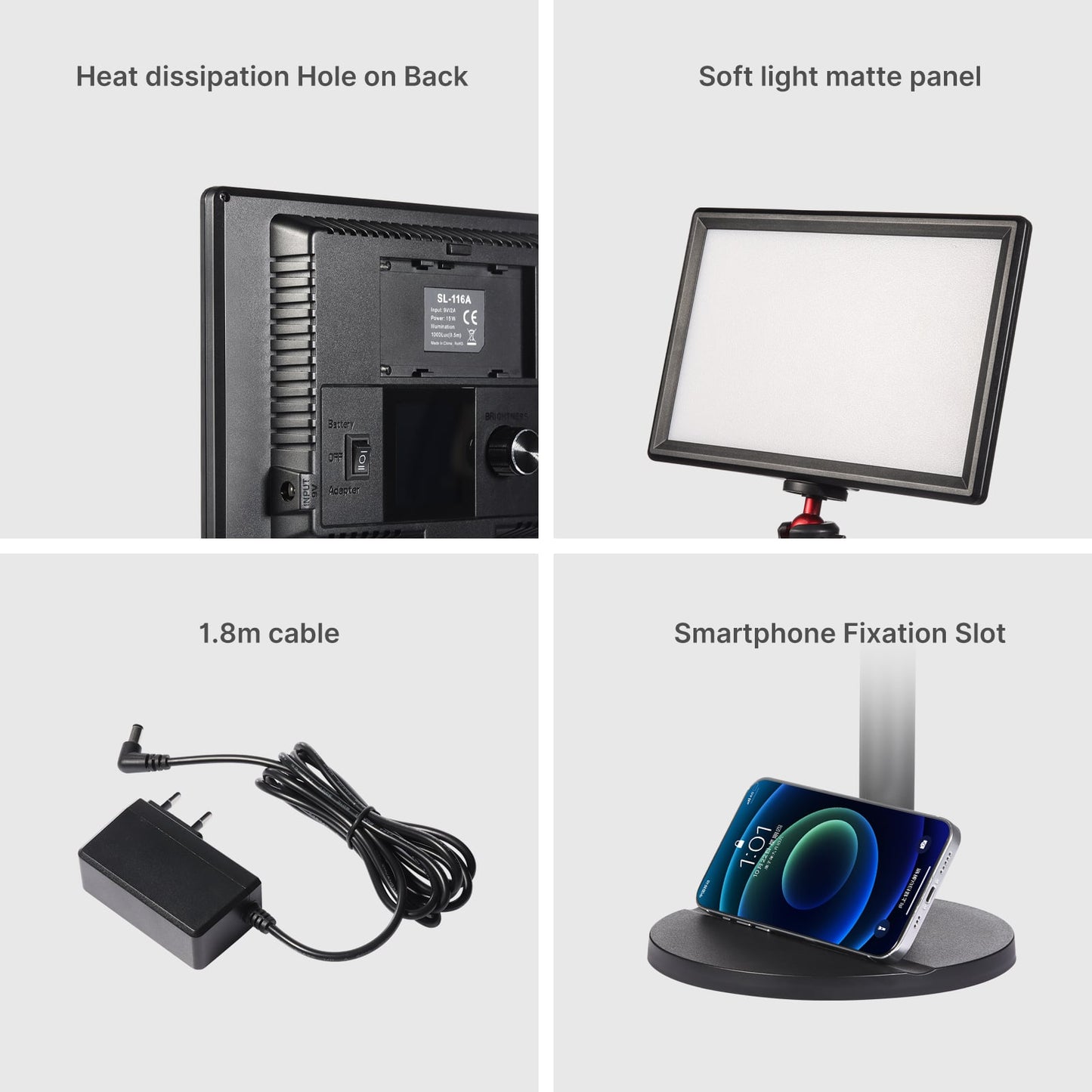 VIJIM K3 Desktop LED-videolamp voor streamen, YouTube en videobellen - Desktoplampen