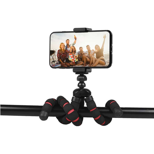 Flexibel mini-statief met schuimrubber poten Zwart/Rood - Flexibele statieven