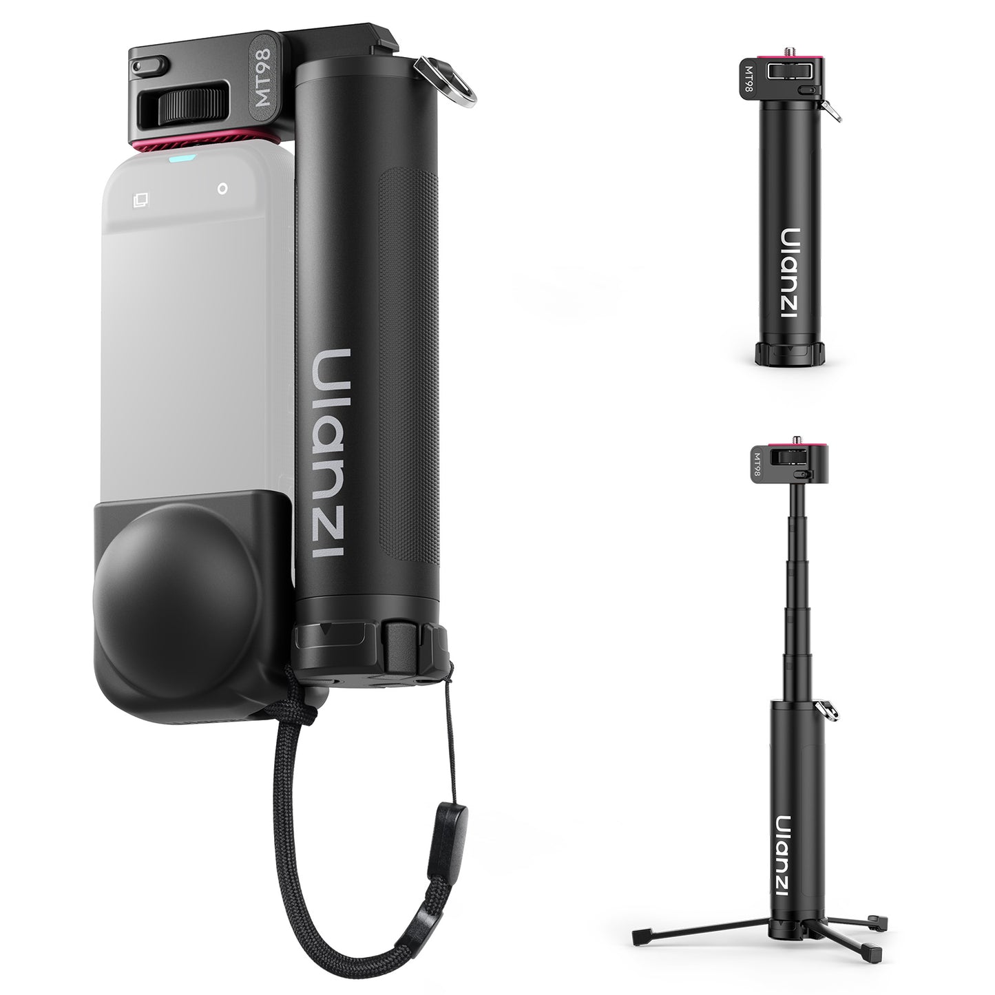 Ulanzi MT98 Opvouwbare Invisible Selfiestick voor Insta360 - Selfiesticks