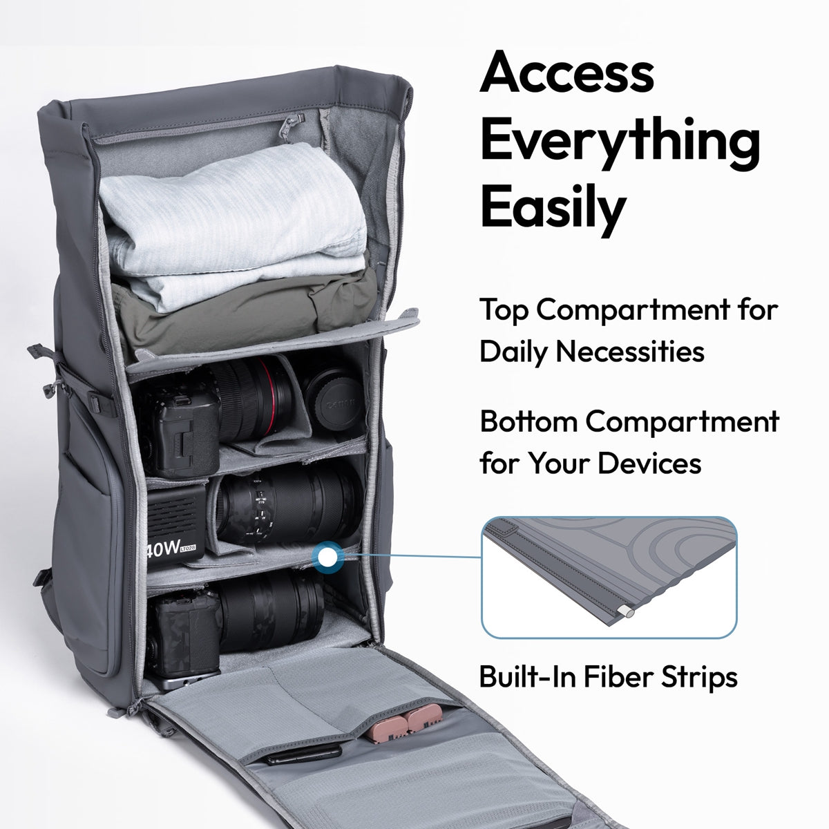 Ulanzi BP04 Hard Shell Rugzak 25 liter met Find My Tracker - Cameratassen