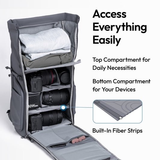 Ulanzi BP04 Hard Shell Rugzak 25 liter met Find My Tracker - Cameratassen