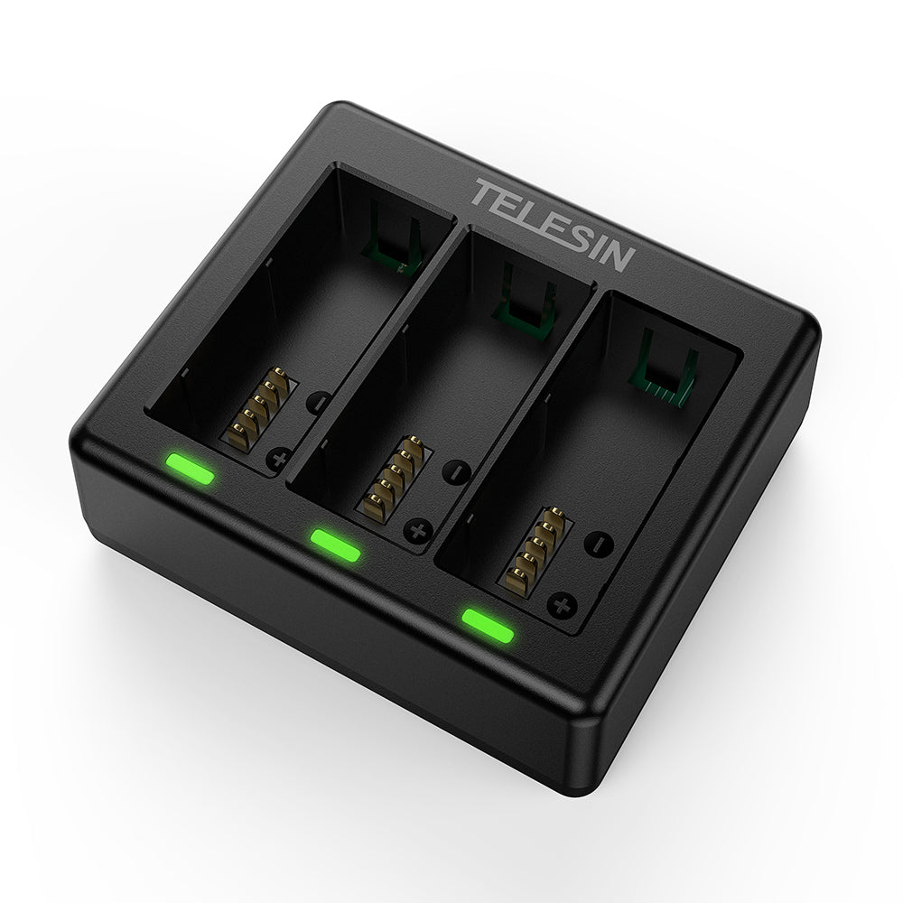 Telesin Triple batterij oplader voor 3 batterijen - GoPro Hero 13 - GoPro Accu's en opladers