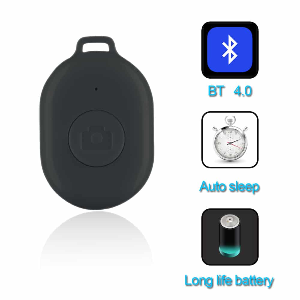 Bluetooth remote shutter afstandsbediening voor smartphone camera - Mini - Zwart - Bluetooth remotes