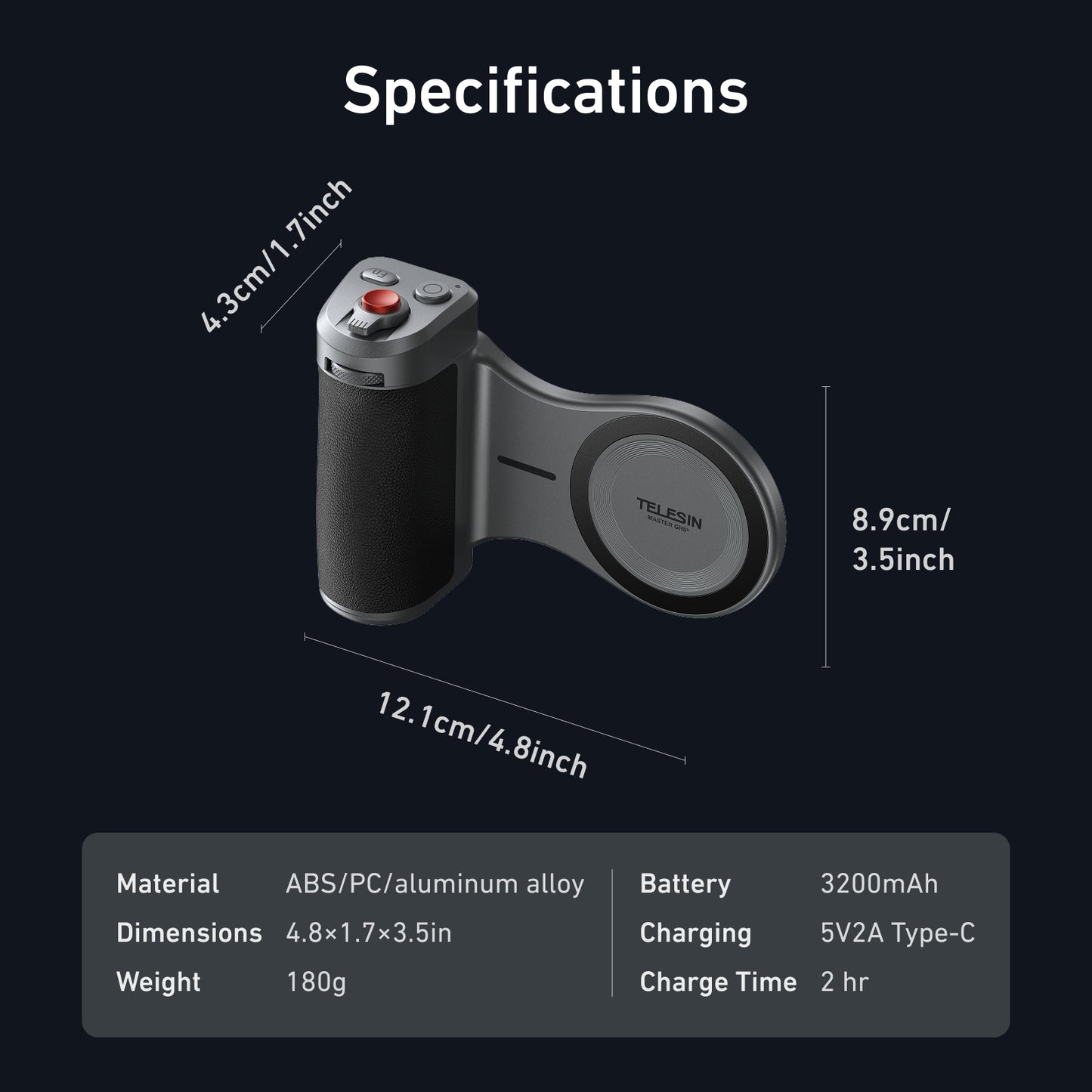 Telesin Master Grip voor iPhone 17 Pro Max - Standard Kit - Handgrips