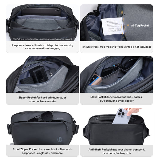 Ulanzi PB038 Sling Reistas V2 met divider - 10 liter - Cameratassen