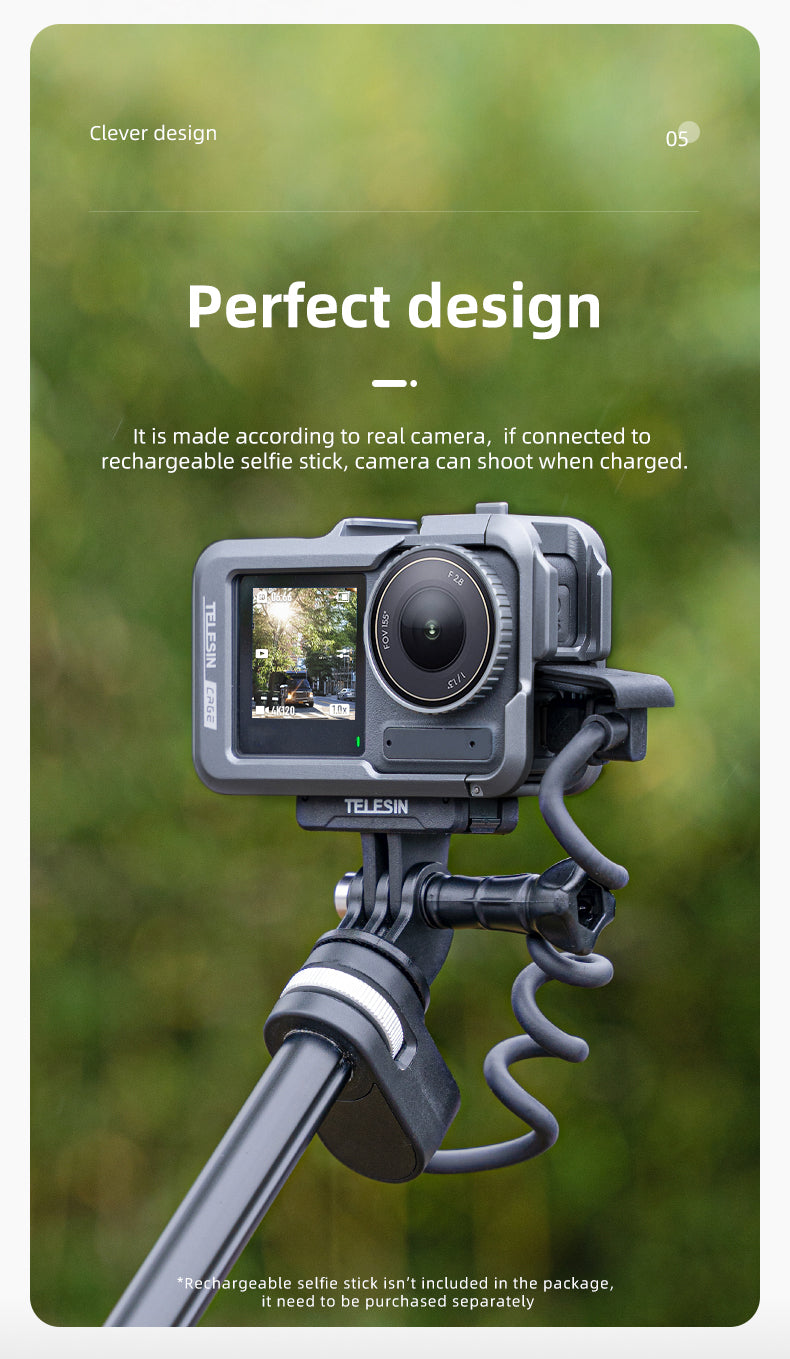 Telesin Metalen cage voor DJI Osmo Action 3/4 - GoPro Cases & behuizingen