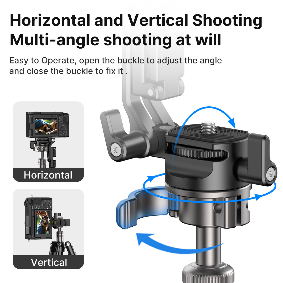 Ulanzi MT-63 lichtgewicht reisstatief 145cm met tel.houder - Statieven en toebehoren