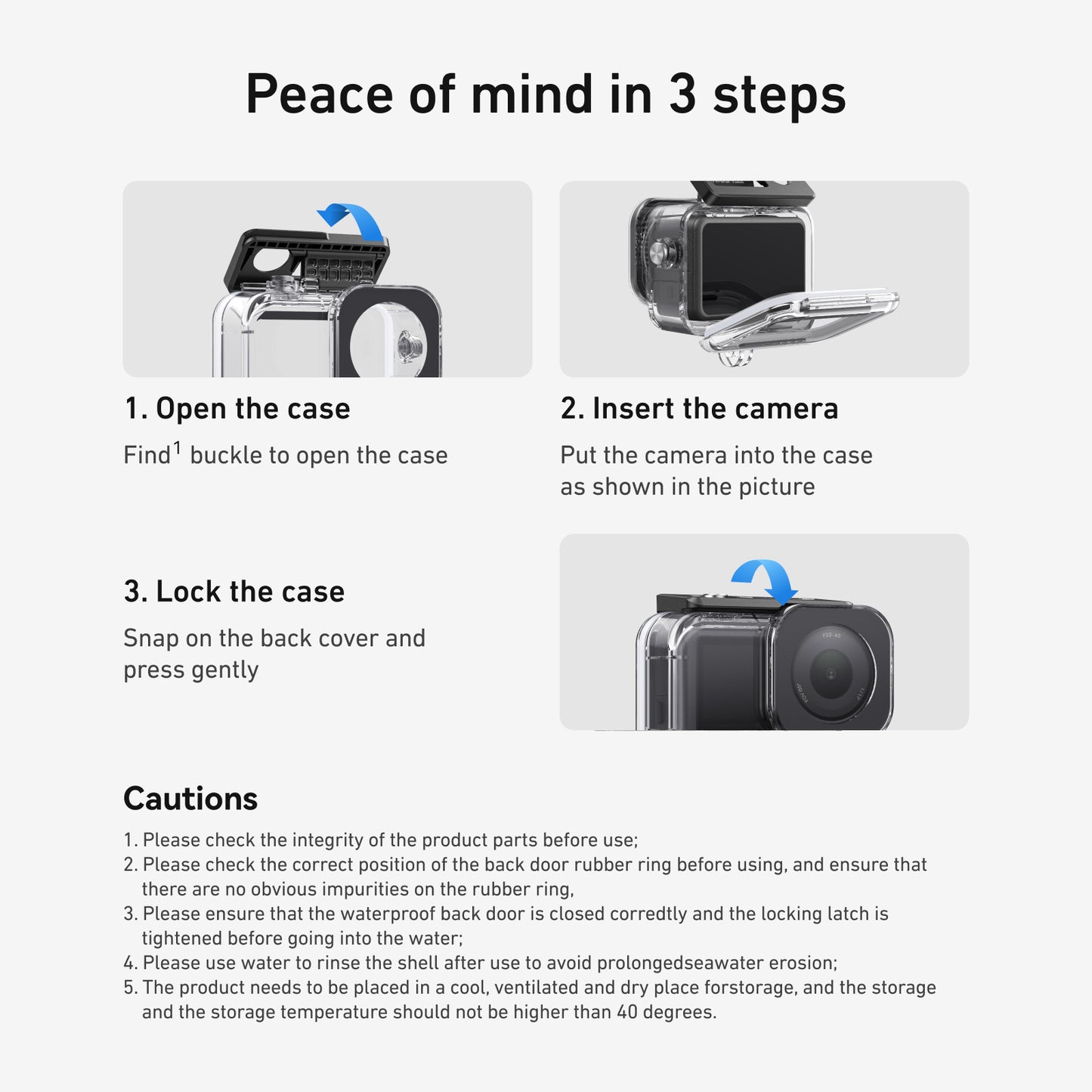 Telesin S4-WTP-12 Boîtier étanche pour DJI Osmo Action 6 - Transparent