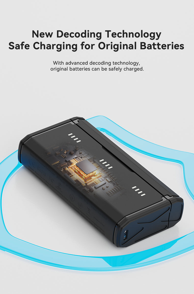 Étui de chargement triple Telesin Pocket avec 2 batteries - pour GoPro 13