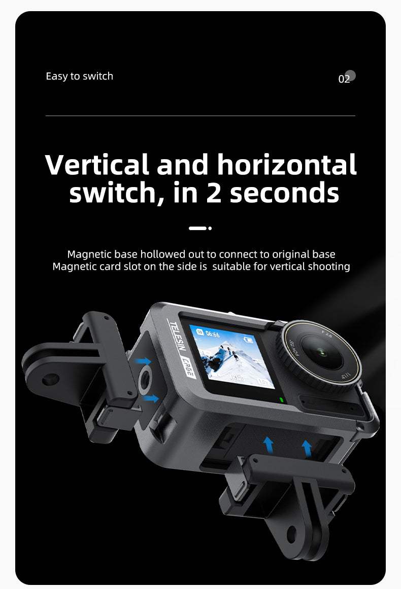 Telesin Metalen cage voor DJI Osmo Action 3/4 - GoPro Cases & behuizingen