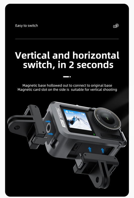 Telesin Metalen cage voor DJI Osmo Action 3/4 - GoPro Cases & behuizingen