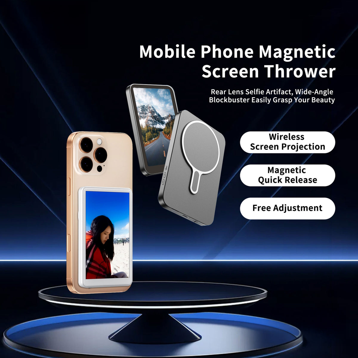 Moniteur de selfie/vlog MOJOGEAR VS2 pour iPhone et Android - Blanc
