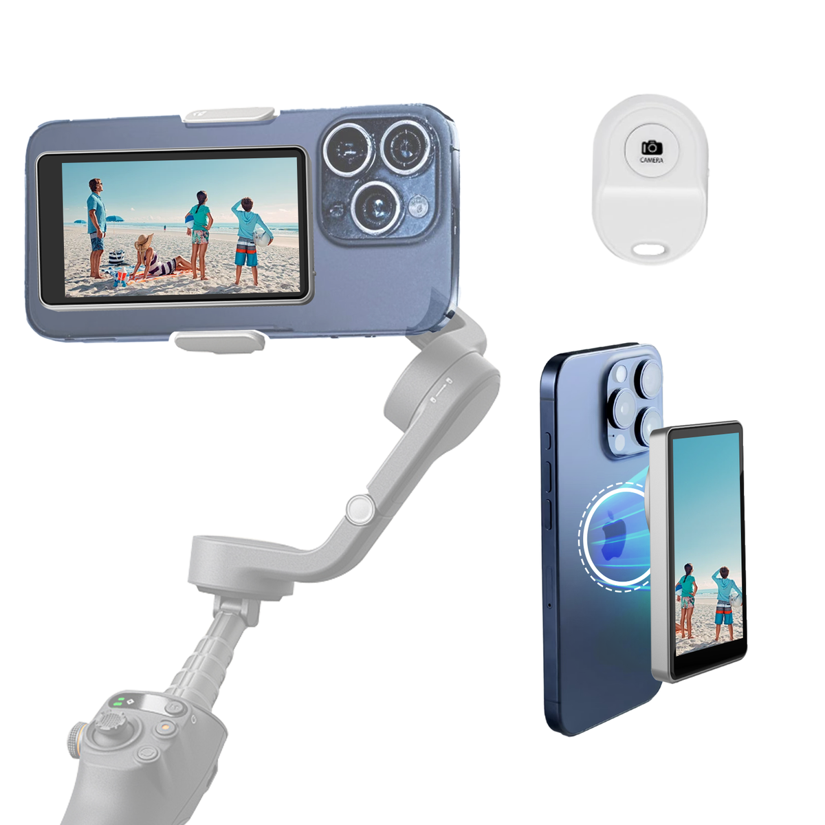 Moniteur de selfie/vlog MOJOGEAR VS2 pour iPhone et Android - Gris