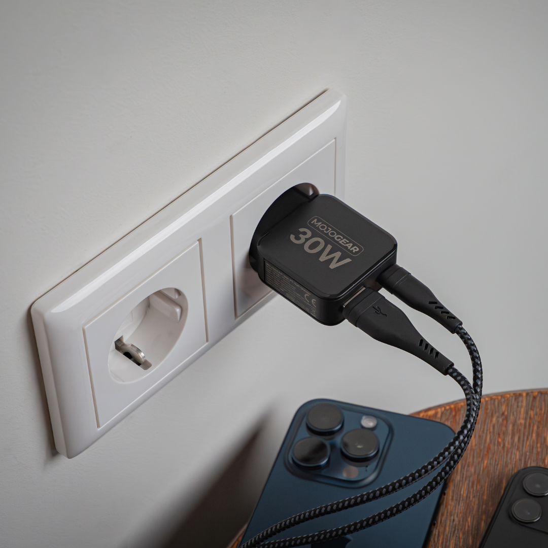 MOJOGEAR CHARGE+ Mini 30W USB-C Oplader met 2 poorten USB/USB-C - Opladers