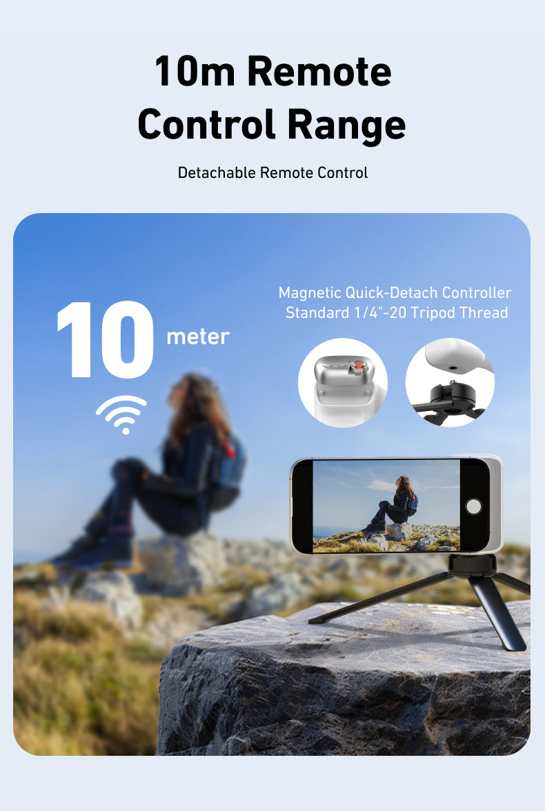 Telesin Fun Shot Magnetic Grip 2 magnetisch - Wit - Handgrips