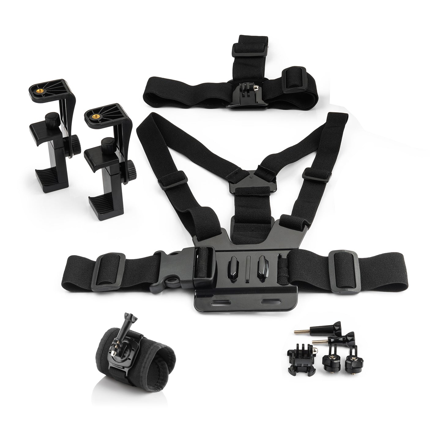 MOJOGEAR A03 Hoofd-, Borst- & Polsband Kit - voor GoPro & smartphone - GoPro Mounts