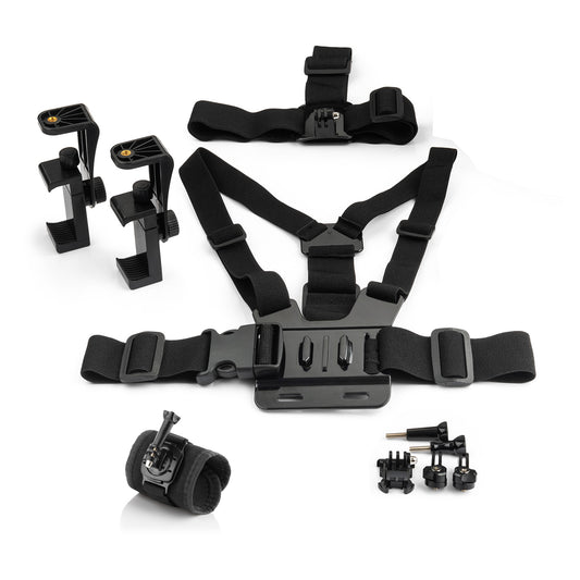 MOJOGEAR A03 Hoofd-, Borst- & Polsband Kit - voor GoPro & smartphone - GoPro Mounts