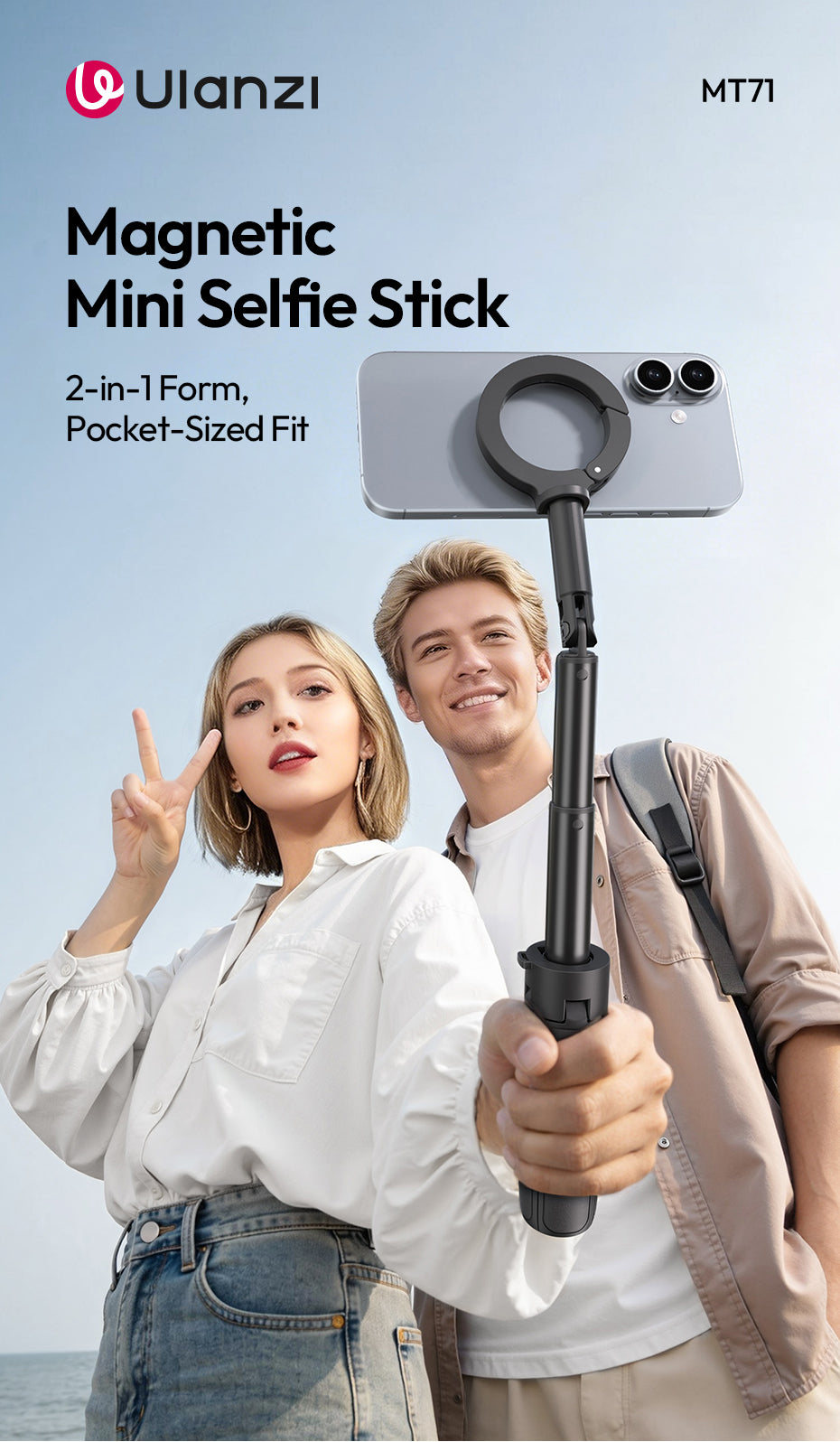 Ulanzi MT71 Mini Perche à Selfie Magnétique