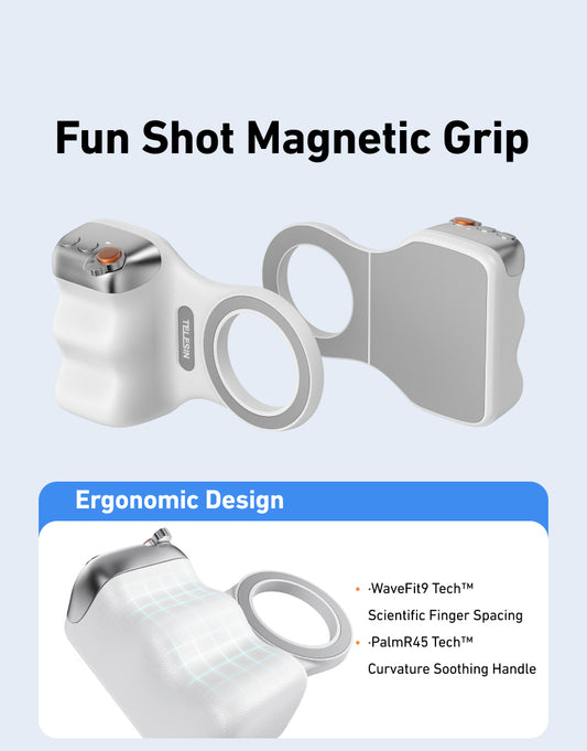 Telesin Fun Shot Magnetic Grip 2 magnetisch - Wit - Handgrips