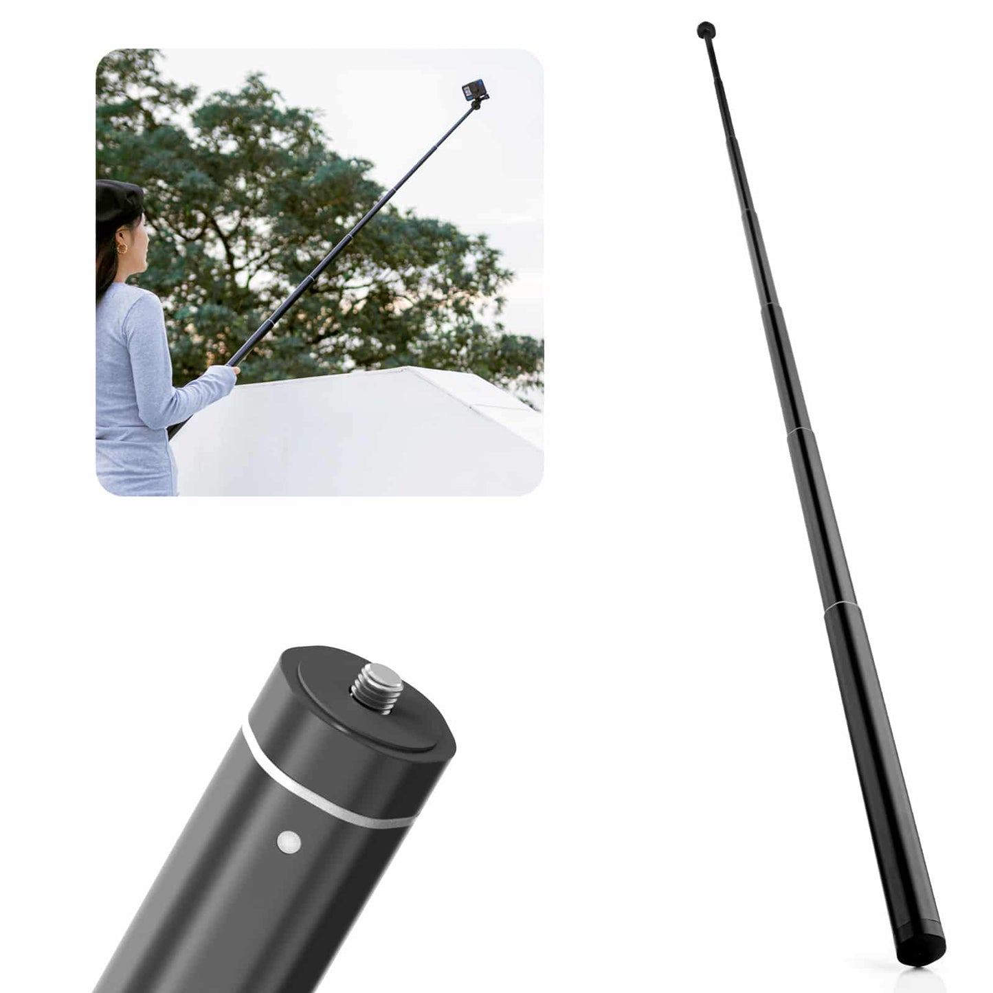MOJOGEAR Selfie Stick Extra Lang - 160cm - Selfiesticks