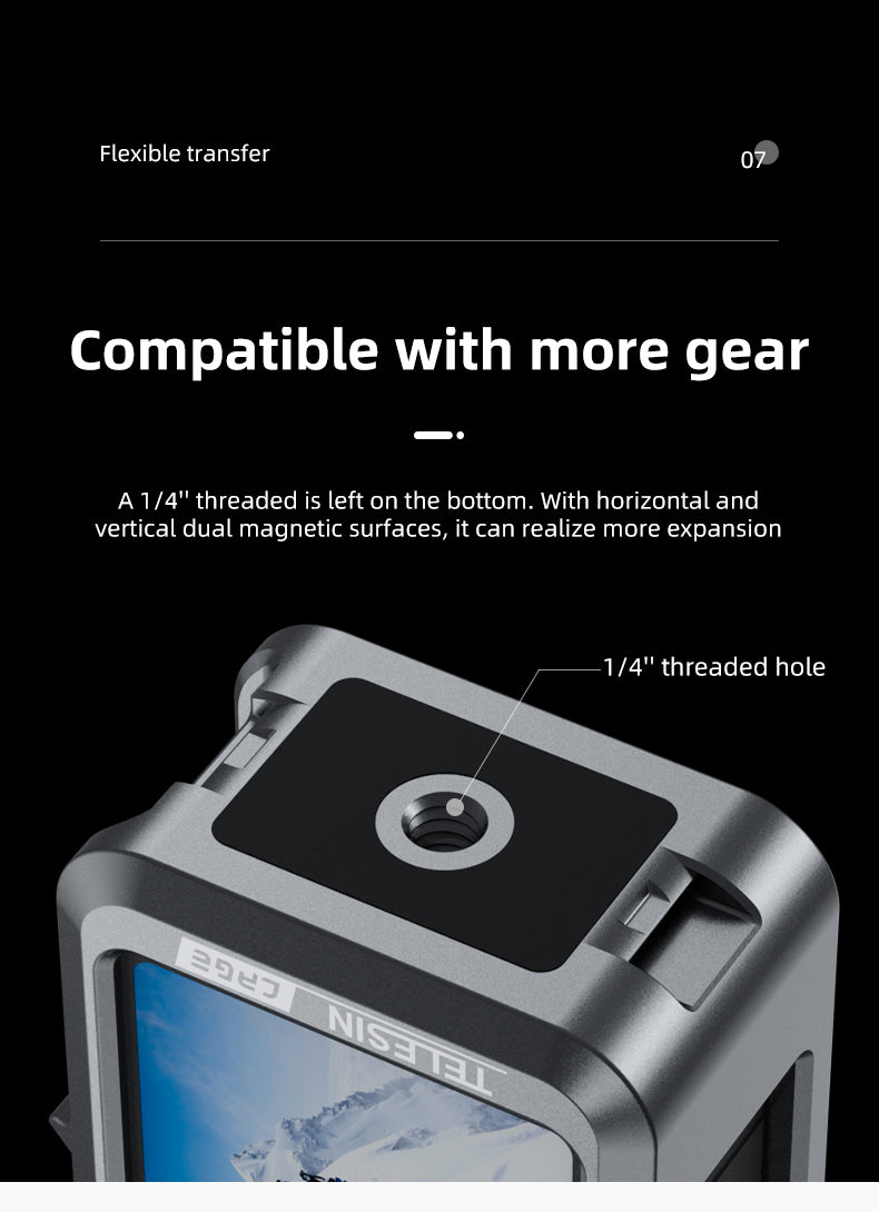 Telesin Metalen cage voor DJI Osmo Action 3/4 - GoPro Cases & behuizingen