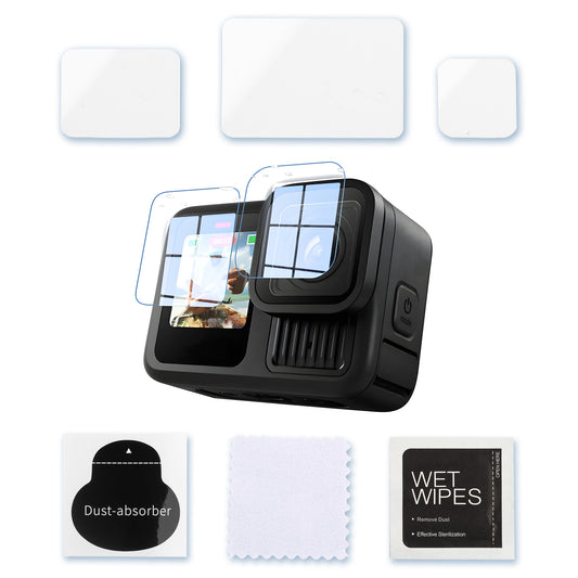 MOJOGEAR Screenprotector voor GoPro Hero 13 - Gehard Glas (complete set) - GoPro Screenprotectors