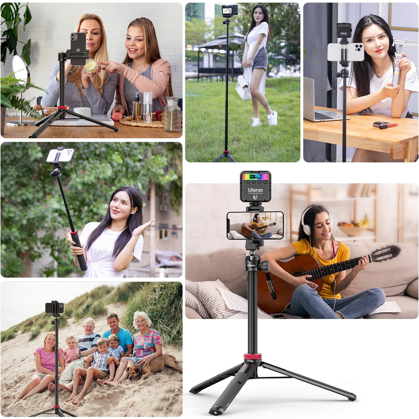 Trépied à selfie Ulanzi MT-44 pour téléphone et appareil photo - 146 cm