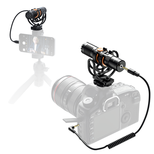Comica VM10 Pro compacte microfoon voor telefoon en camera - met 3.5mm en USB-C - Richtmicrofoons