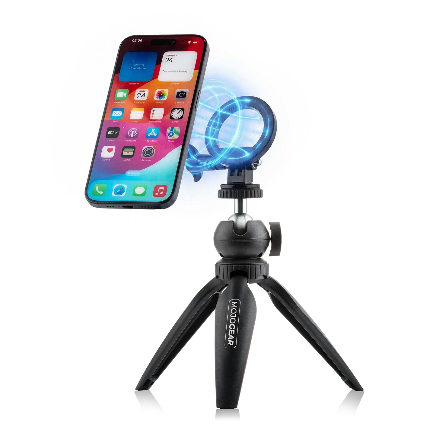 Kit mini trépied MOJOGEAR pour vlogs : trépied de table et support magnétique pour téléphone