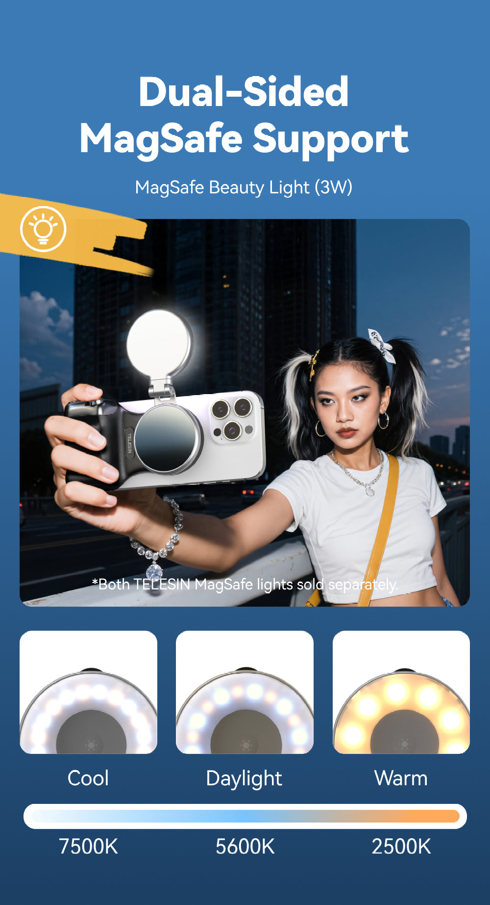 Telesin Fun Shot Magnetic Grip 2 magnetisch - Zwart - Handgrips