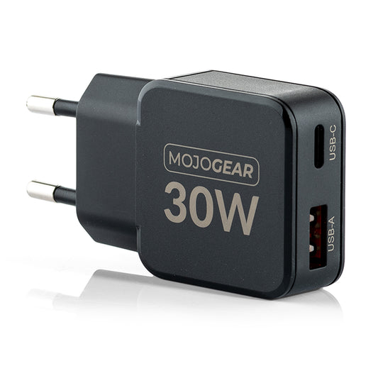 MOJOGEAR CHARGE+ Mini 30W USB-C Oplader met 2 poorten USB/USB-C - Opladers